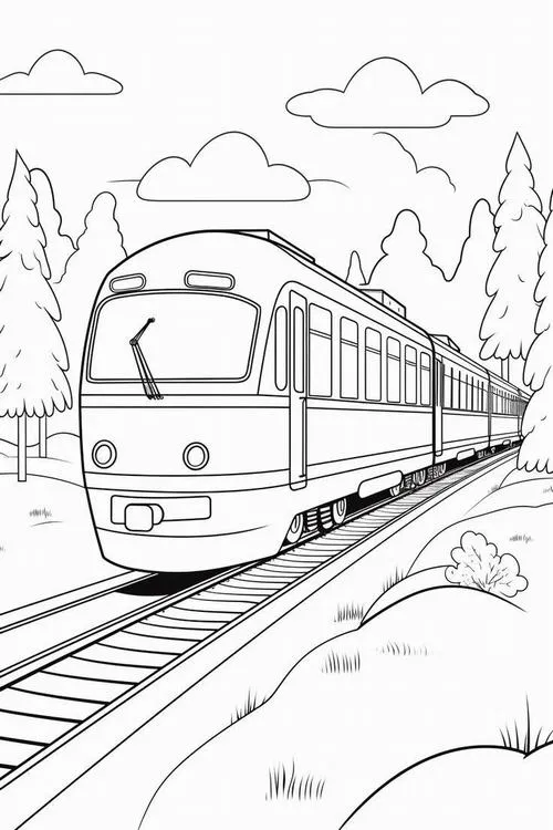 17 Mẫu tranh tô màu đầu tàu lớn phun khói trắng đẹp