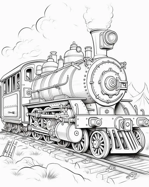 6 Trang tô màu đoàn tàu chở hành khách qua ga tàu nhộn nhịp