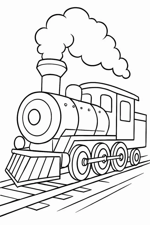 25 Trang học tô màu tàu đường sắt với bút chì màu