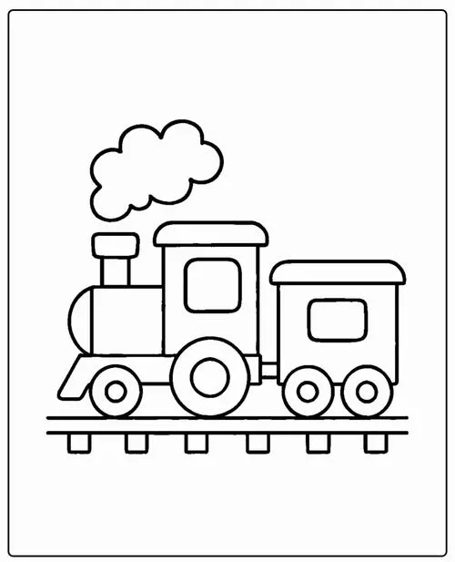 3 Bé học màu sắc qua tranh tô màu tàu hỏa dài nhiều toa