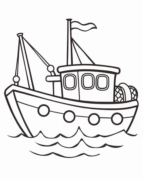 Tải tranh tập tô phương tiện đường thủy cho bé dễ thương