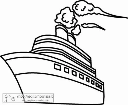 Hình vẽ tranh tô màu tàu hàng thân tàu chắc chắn