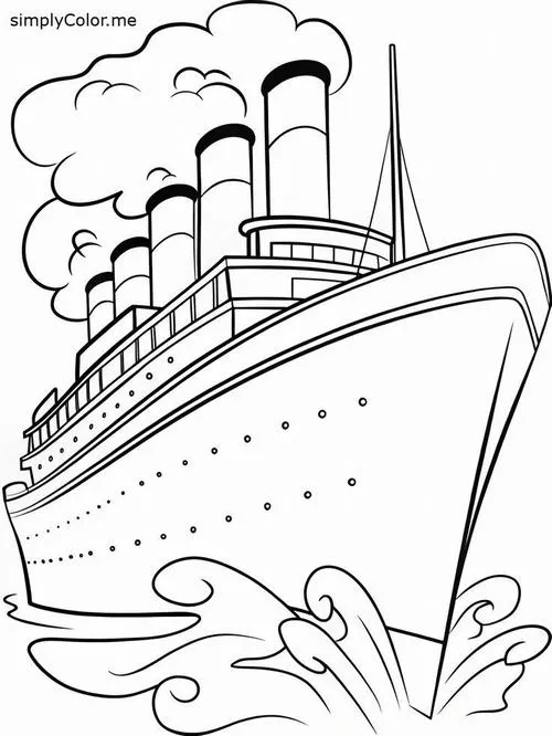 32 Tranh tô màu Tàu Thủy to lớn giúp bé khám phá đại dương rộng lớn đầy màu sắc