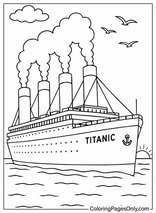 Tranh bé tập tô tàu hàng tại bến cảng cùng hải đăng