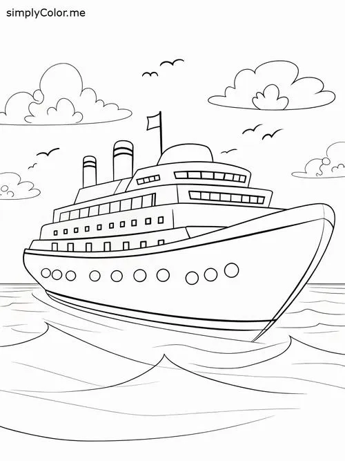 Bé tập tô màu tàu thủy từ đơn giản đến chi tiết dễ theo độ tuổi