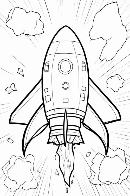 Tô màu vui tên lửa với cửa sổ buồng lái tròn