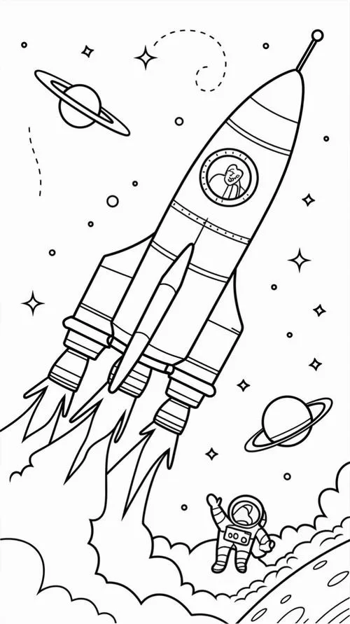 Bộ tranh tô màu tên lửa mạnh mẽ dễ tô