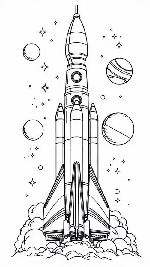 Cách tô tàu thám hiểm vũ trụ ngọn lửa sáng