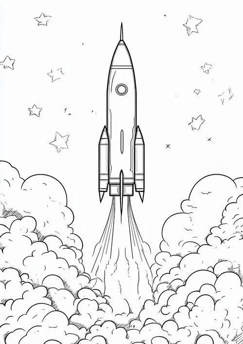 Bức tranh tô tàu bay không gian hiện đại nhanh