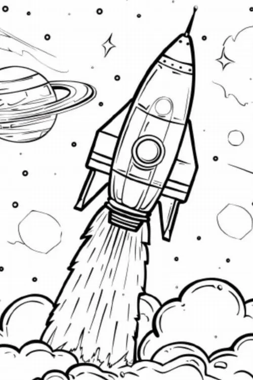 Hoạt động tô màu tranh tô màu vũ trụ cho trẻ 4 tuổi