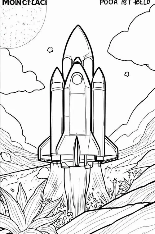 Tô màu sáng tạo tên lửa có hình mặt cười cho bé 5 tuổi