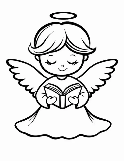 Tranh tô màu thiên thần đôi cánh trắng giúp bé sáng tạo và thư giãn