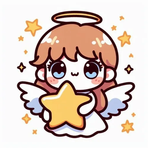 Thiên sứ nhỏ với vầng sáng vàng cho bé tập tô dịu dàng mỗi ngày