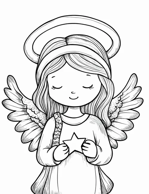 75 Tranh tô màu Thiên Thần/Thiên Sứ đẹp với đôi cánh trắng giúp bé sáng tạo và thư giãn