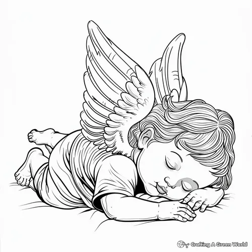 Trang tô màu thiên thần đeo dây lưng nhỏ đáng yêu