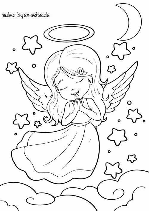 Trang học tô màu thiên sứ cánh mềm rất dễ thương