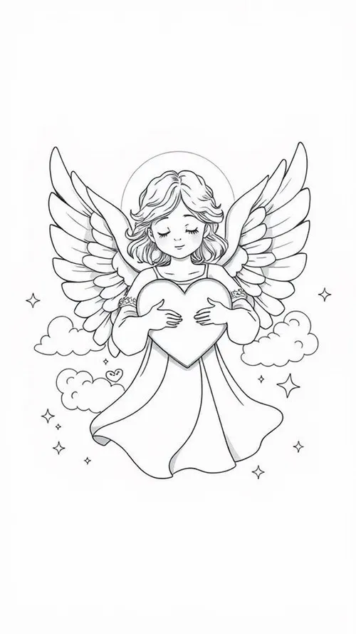 Thiên sứ đáng yêu cùng vầng hào quang vàng cho giờ chơi thật an yên