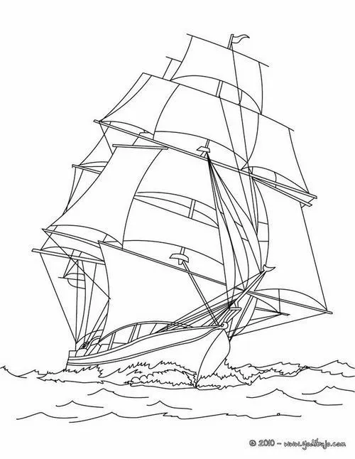 Thuyền buồm cánh trắng biển xanh trang tô màu bé nào cũng thích