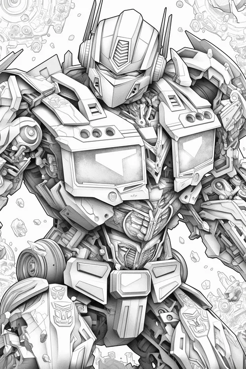 5 Hoạt động tô màu Optimus Prime đứng bảo vệ trái đất đầy dũng cảm