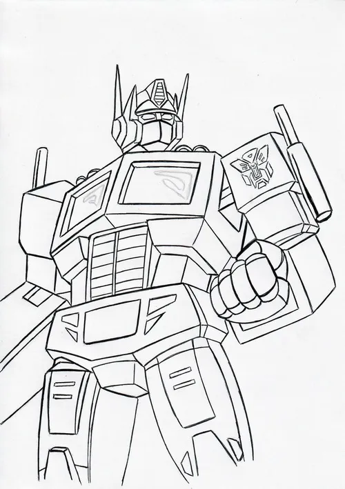 6 Tranh bé tập tô Optimus Prime mặt nạ thép nhìn cực ngầu