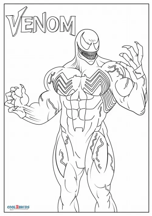 12 Bức tranh tô Venom mắt trắng kéo dài cùng chất nhờn đen cho bé 3 tuổi