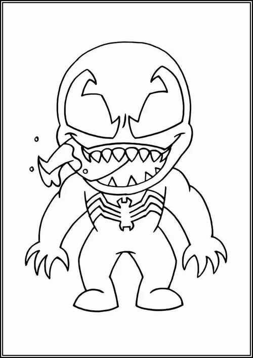 15 Tải tranh tập tô Venom chibi khối cơ lớn tạo hiệu ứng nổi bật