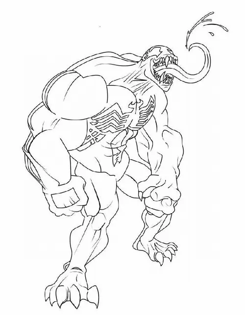 16 Hình vẽ tranh tô màu Venom đầu to răng nhọn rất ấn tượng cho bé 5 tuổi