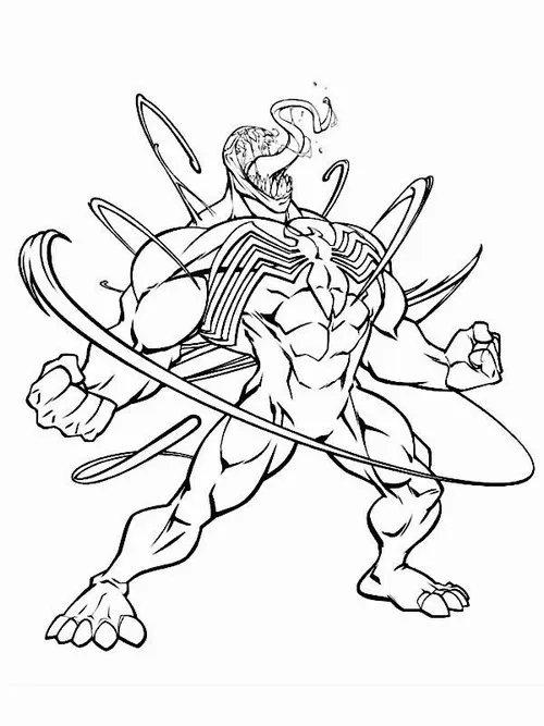 In ngay 40 tranh tô màu Venom hàm răng sắc và lưỡi đỏ cho các bé yêu thích phản anh hùng