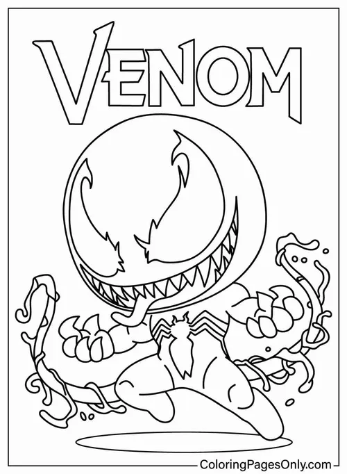 4 Trang tô màu Venom lưỡi đỏ dài tạo điểm nhấn mạnh cho trẻ