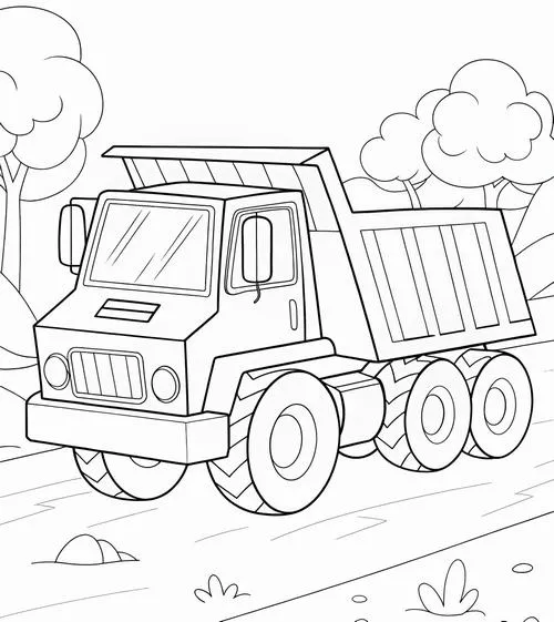 40 Tranh tô màu Xe Ben to khỏe thùng lớn cho bé trai mê xe công trường