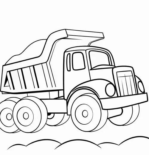 Trẻ học tô màu xe ben công trường lao động cho trẻ 6 tuổi