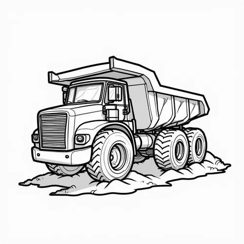 Bé tập tô màu xe ben xe lớn với bánh xe to