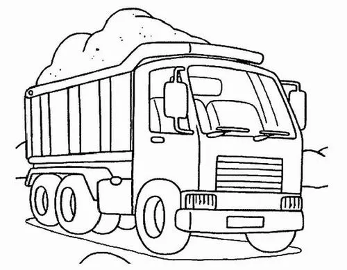 Tranh tô màu xe ben và trẻ em yêu xe tải