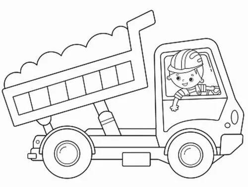 Bé học màu sắc qua tranh tô màu xe ben sinh động