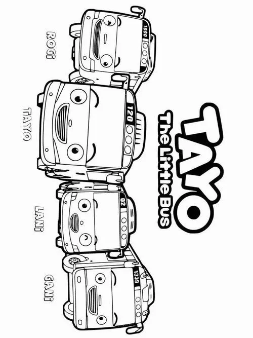 Trang tô màu xe buýt Tayo thành phố giờ cao điểm