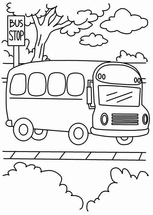 In hình tập tô xe buýt với đèn giao thông