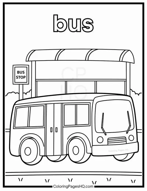 Mẫu tranh tô màu xe bus dễ tô, phù hợp trẻ em