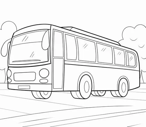 Tô màu sáng tạo xe buýt du lịch đẹp cho bé 5 tuổi