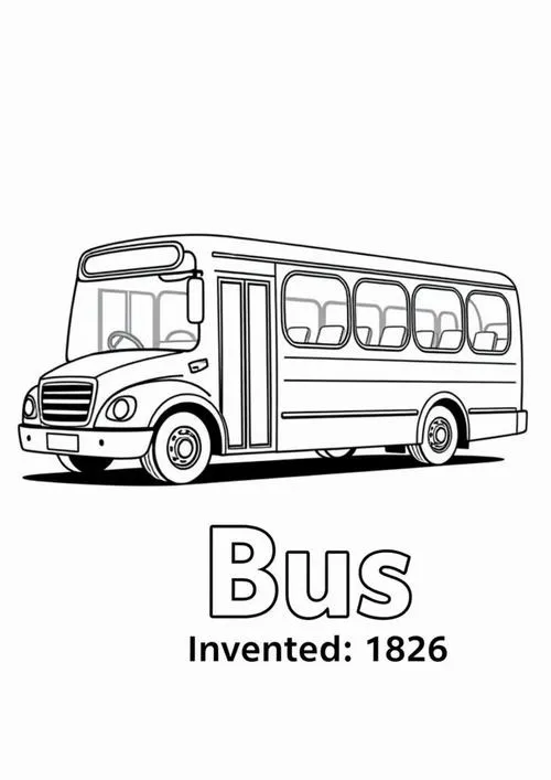 Tải tranh tập tô xe công cộng thân xe dài, bánh tròn lớn