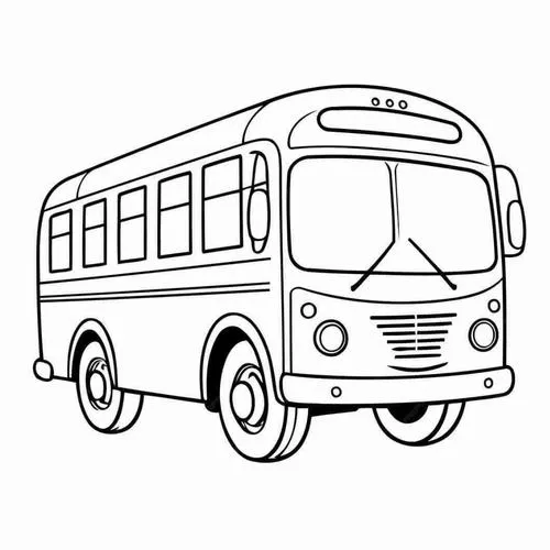 Bức tranh tô xe buýt trường học an toàn giao thông cho bé 3 tuổi