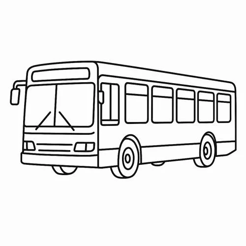 Bộ 60 Tranh tô màu Xe Buýt đơn giản cho bé làm quen với phương tiện công cộng