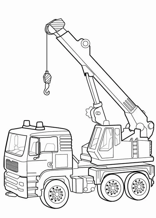 Trẻ học tô màu xe cẩu bánh lốp nâng vật nặng cho trẻ 6 tuổi