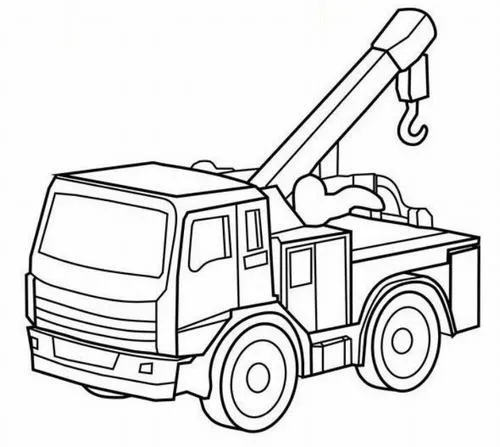 Tải tranh tập tô xe cần cẩu vươn cao, xoay linh hoạt, cho bé