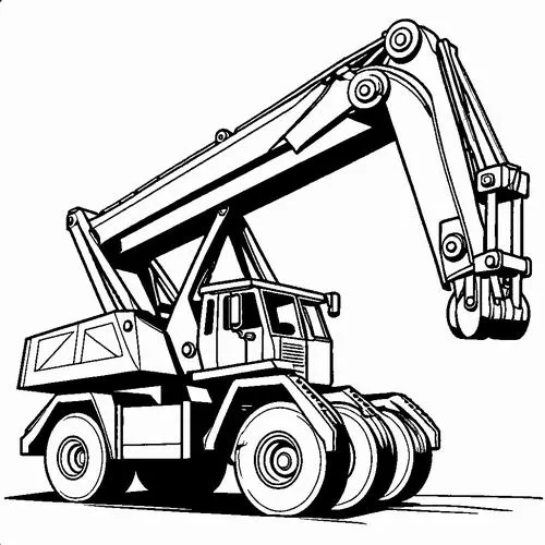 Tô màu sáng tạo xe cần cẩu tải trọng lớn cho bé 5 tuổi