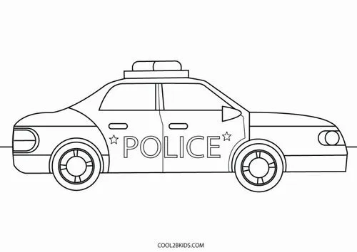 Hình vẽ tranh tô màu xe bảo đảm an ninh dễ thương