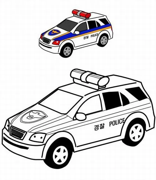 In hình tập tô xe tuần tra giao thông chi tiết phụ đơn giản