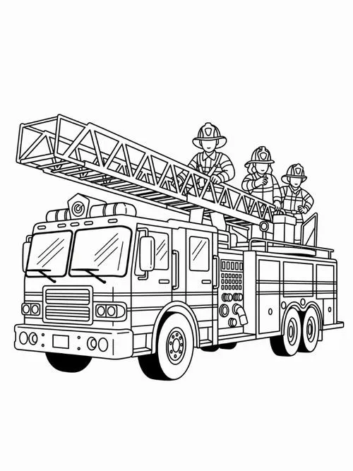 Tải 70 Tranh tô màu Xe Cứu Hỏa miễn phí giúp bé hiểu về người lính chữa cháy