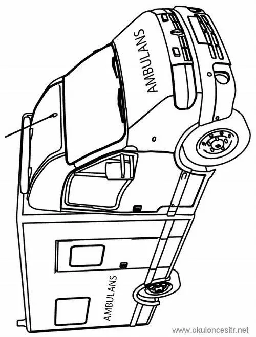 Trang học tô màu xe cứu thương an toàn giao thông