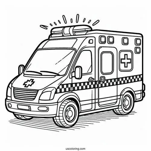 In hình tập tô xe cứu thương kính chắn gió