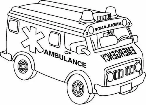 Tải tranh tập tô xe cứu thương cấp cứu 115 cho bé 5 tuổi